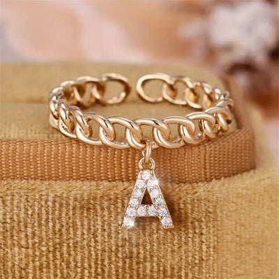 Gepersonaliseerde Ketting Ring met Letter