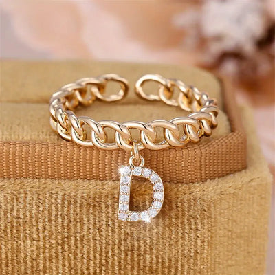 Gepersonaliseerde Ketting Ring met Letter