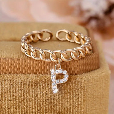 Gepersonaliseerde Ketting Ring met Letter