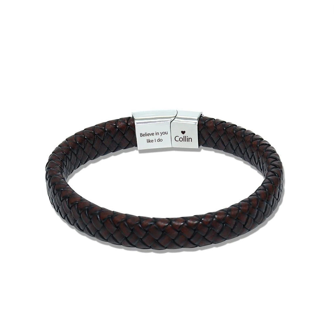 Gepersonaliseerde Mannen Gevlochten PU Armband - CustomLove.nl