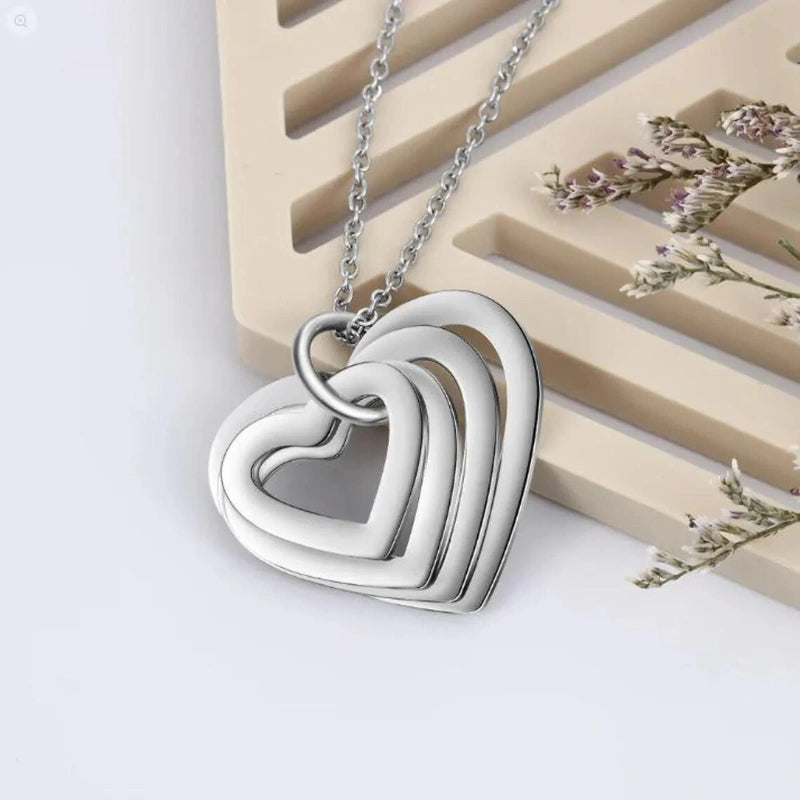 Gepersonaliseerde Meerlagige Hart-hanger Ketting Met Namen - Cadeaus Voor Haar