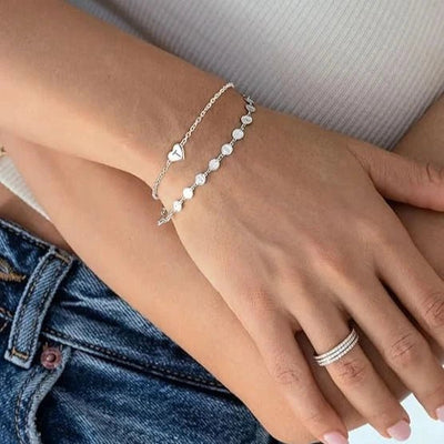 Gepersonaliseerde Roestvrijstalen Hartvormige Armband Met Initialen Voor Tieners - CustomLove.nl