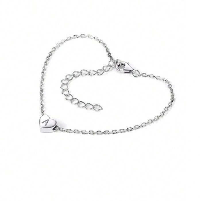 Gepersonaliseerde Roestvrijstalen Hartvormige Armband Met Initialen Voor Tieners - CustomLove.nl