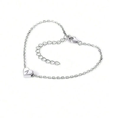Gepersonaliseerde Roestvrijstalen Hartvormige Armband Met Initialen Voor Tieners - CustomLove.nl
