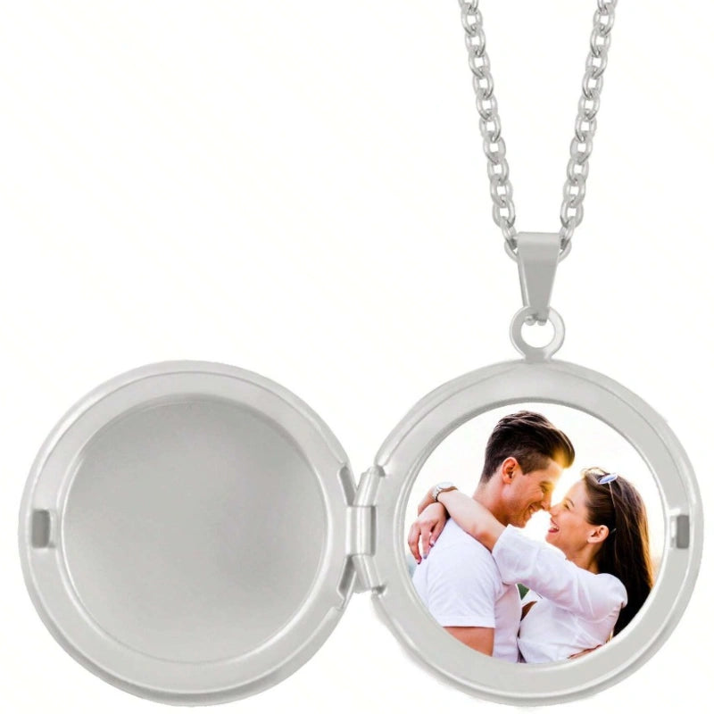 Gepersonaliseerde Ronde Medaillon Ketting Met Foto - Cadeaus Voor Haar