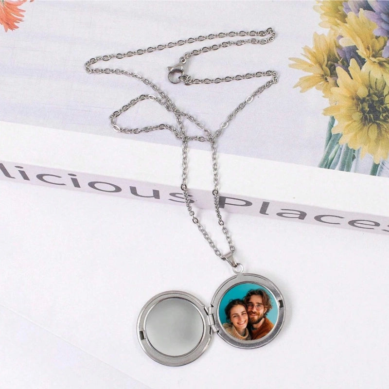 Gepersonaliseerde Ronde Medaillon Ketting Met Foto - Cadeaus Voor Haar