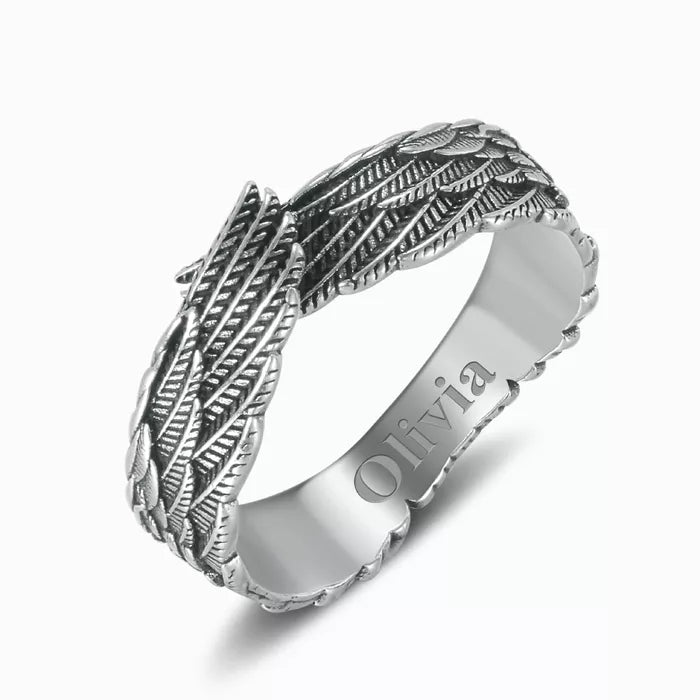 Gepersonaliseerde Engel Vleugel Ring - CustomLove.nl