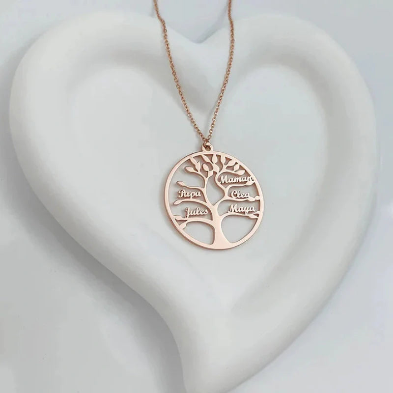 Gepersonaliseerde Gegraveerde Levensboomketting Tot 13 Namen - Moederdagcadeaus