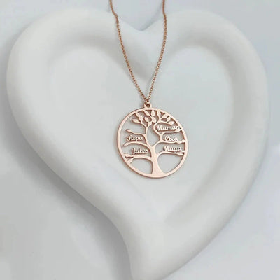 Gepersonaliseerde Gegraveerde Levensboomketting Tot 13 Namen - Moederdagcadeaus