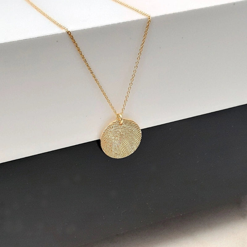 Gepersonaliseerde Graveer Naam Ketting Met Vingerafdruk - Cadeaus Voor Haar