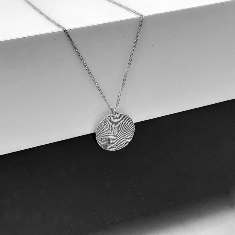 Gepersonaliseerde Graveer Naam Ketting Met Vingerafdruk - Cadeaus Voor Haar