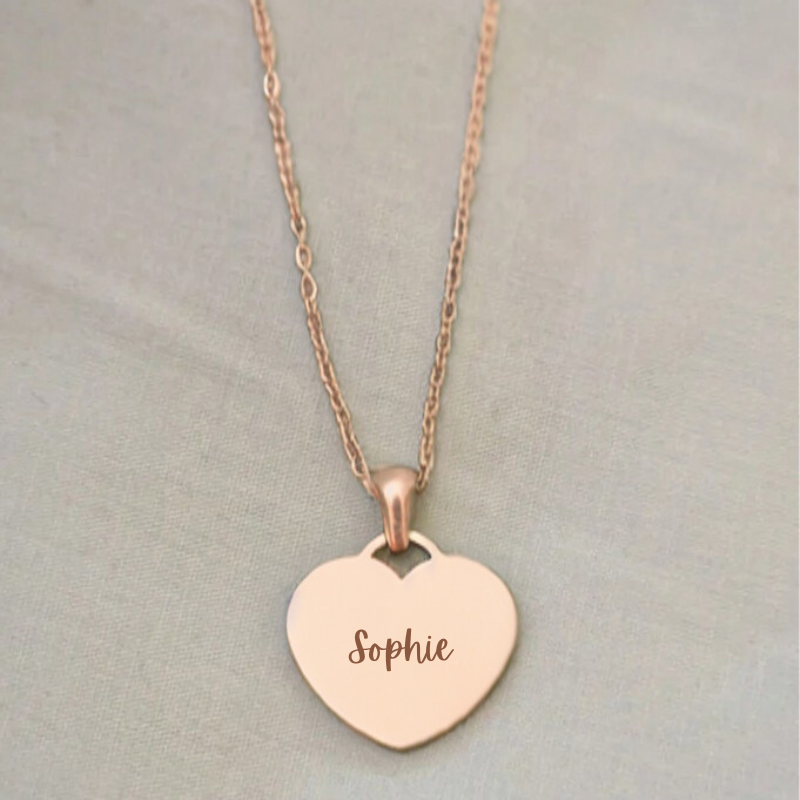 Gepersonaliseerde Minimalistische Hartvormige Hanger Ketting Met Namen - Sieraden Voor Koppel