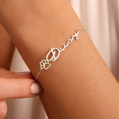 Gepersonaliseerde Roestvrijstalen Armband met Met Huisdier Poot Ontwerp - CustomLove.nl