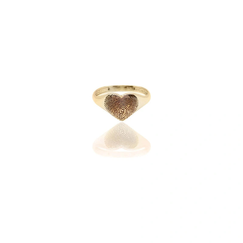 Gepersonaliseerde Hart Ring met Vingerafdruk - Cadeaus voor Haar