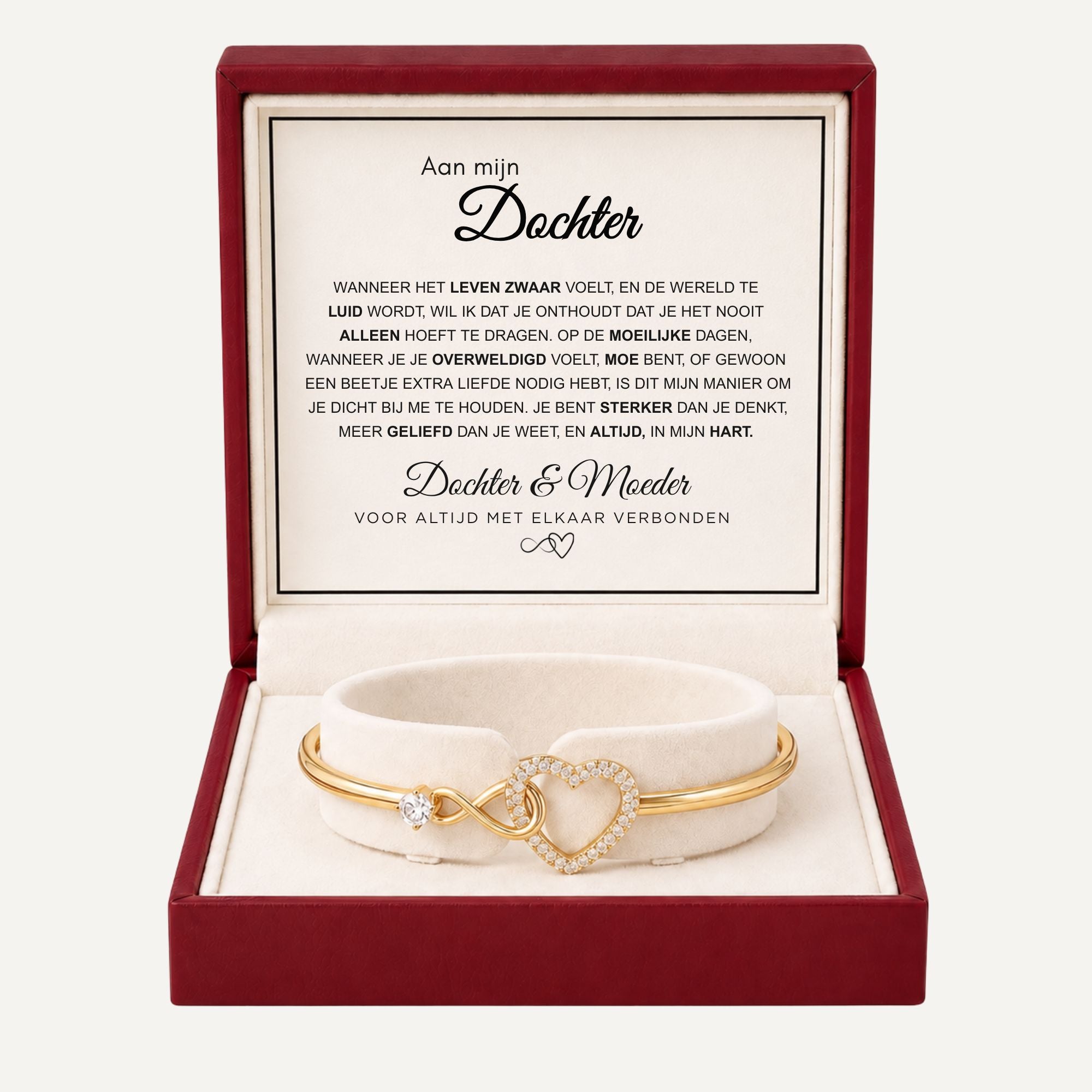 Aan Mijn Dochter - Infinity Hart Armband – Altijd In Mijn Hart, Voor Altijd Verbonden