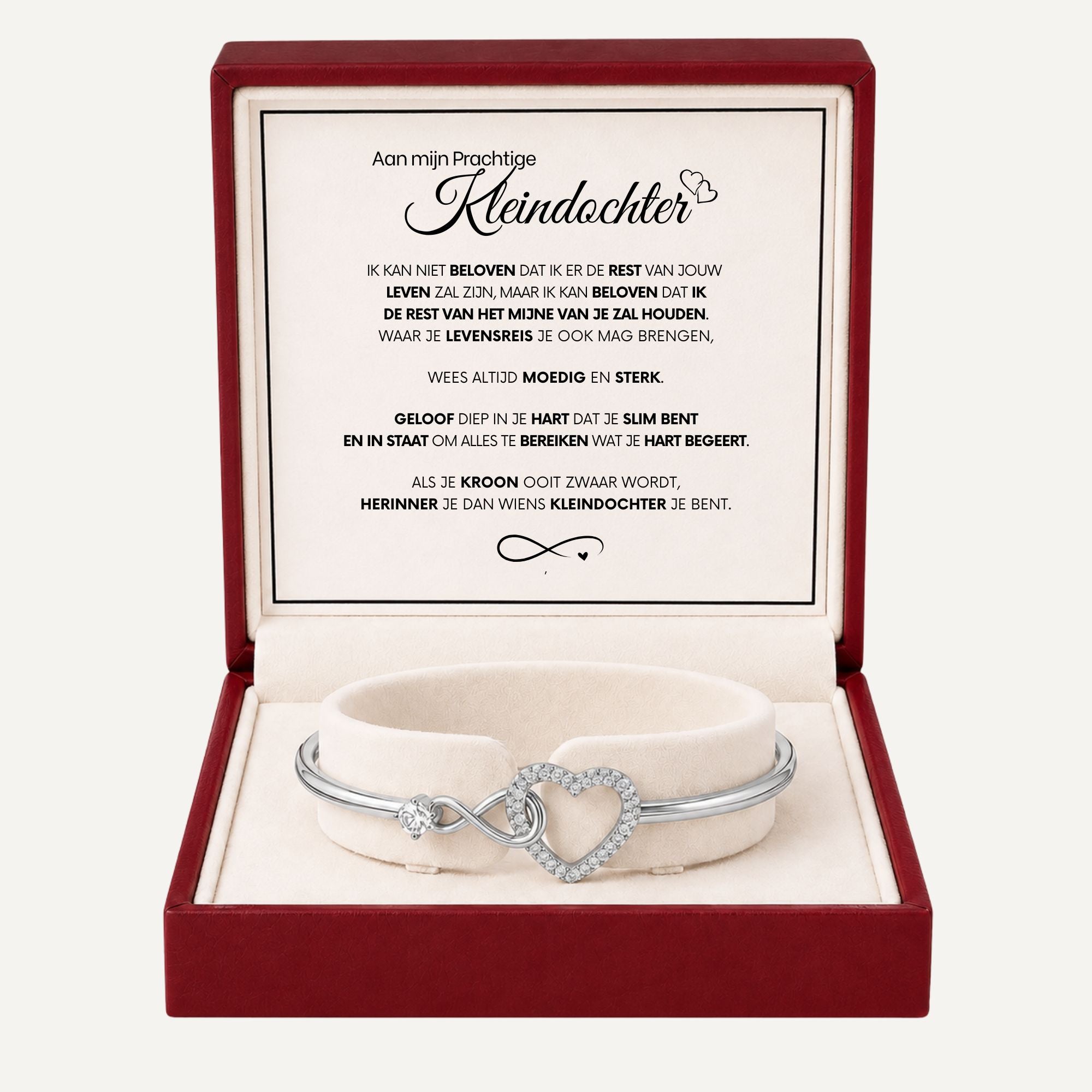 Aan Mijn Prachtige Kleindochter - Oneindigheid Hart Armband