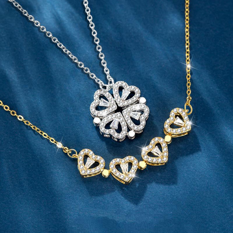 Klavertje Vier Eeuwige Liefde & Geluk Ketting - CustomLove.nl