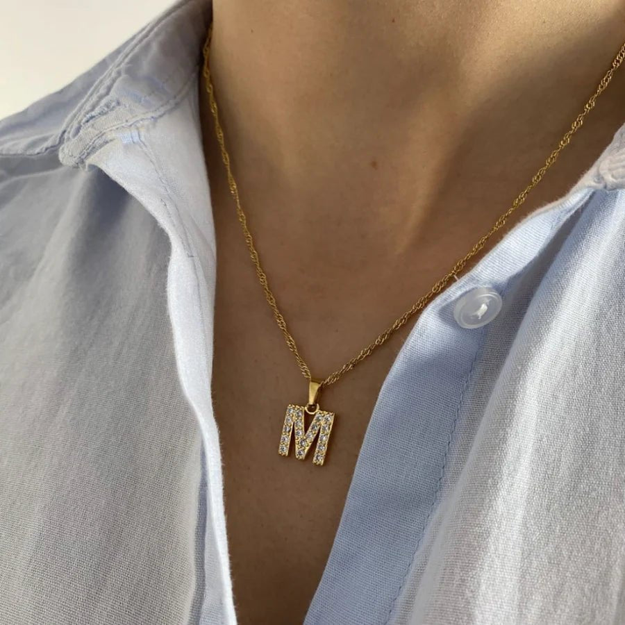 Letter Ketting met Zirkonia - CustomLove.nl