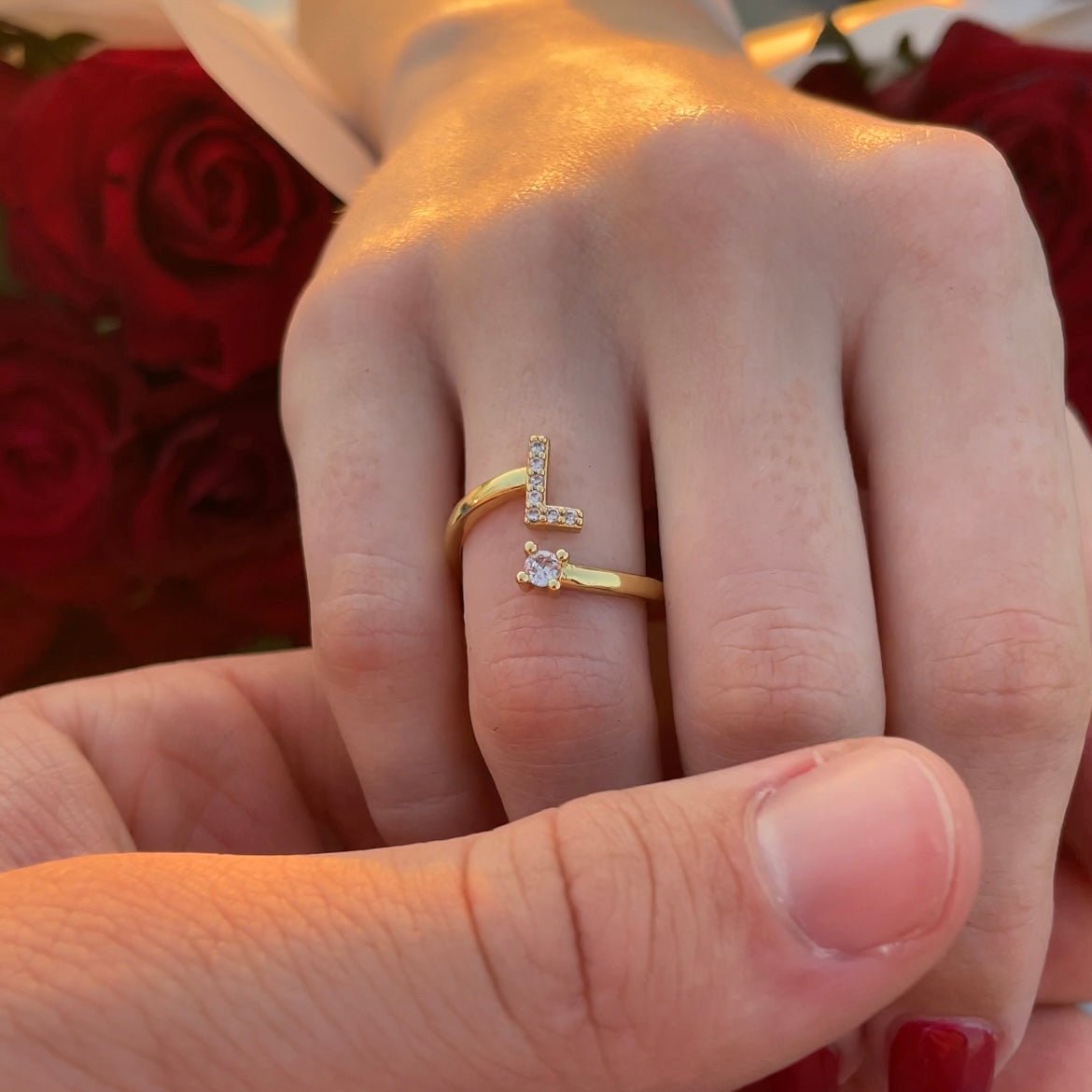 Letter Ring 'Initial' met Zirkonia - CustomLove.nl