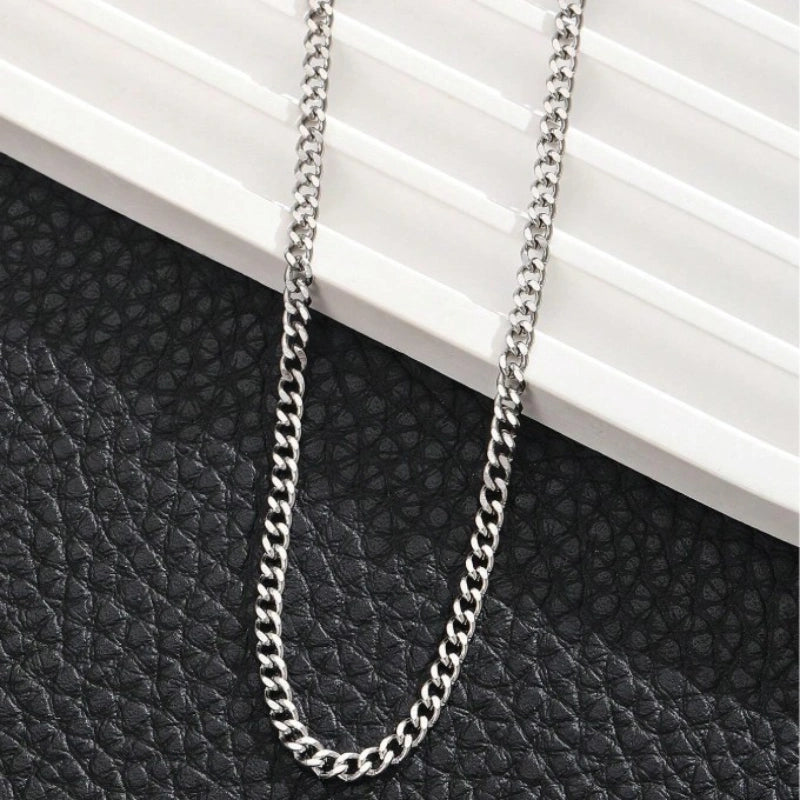 Minimalistische Stainless Steel Curb Chain Ketting - Jongens Ketting