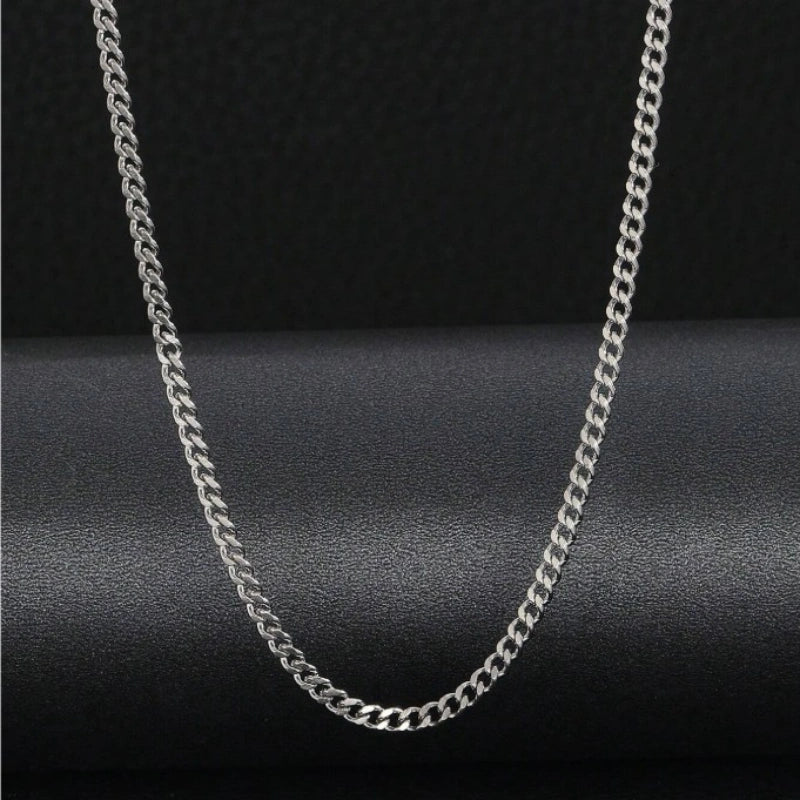 Minimalistische Stainless Steel Curb Chain Ketting - Jongens Ketting