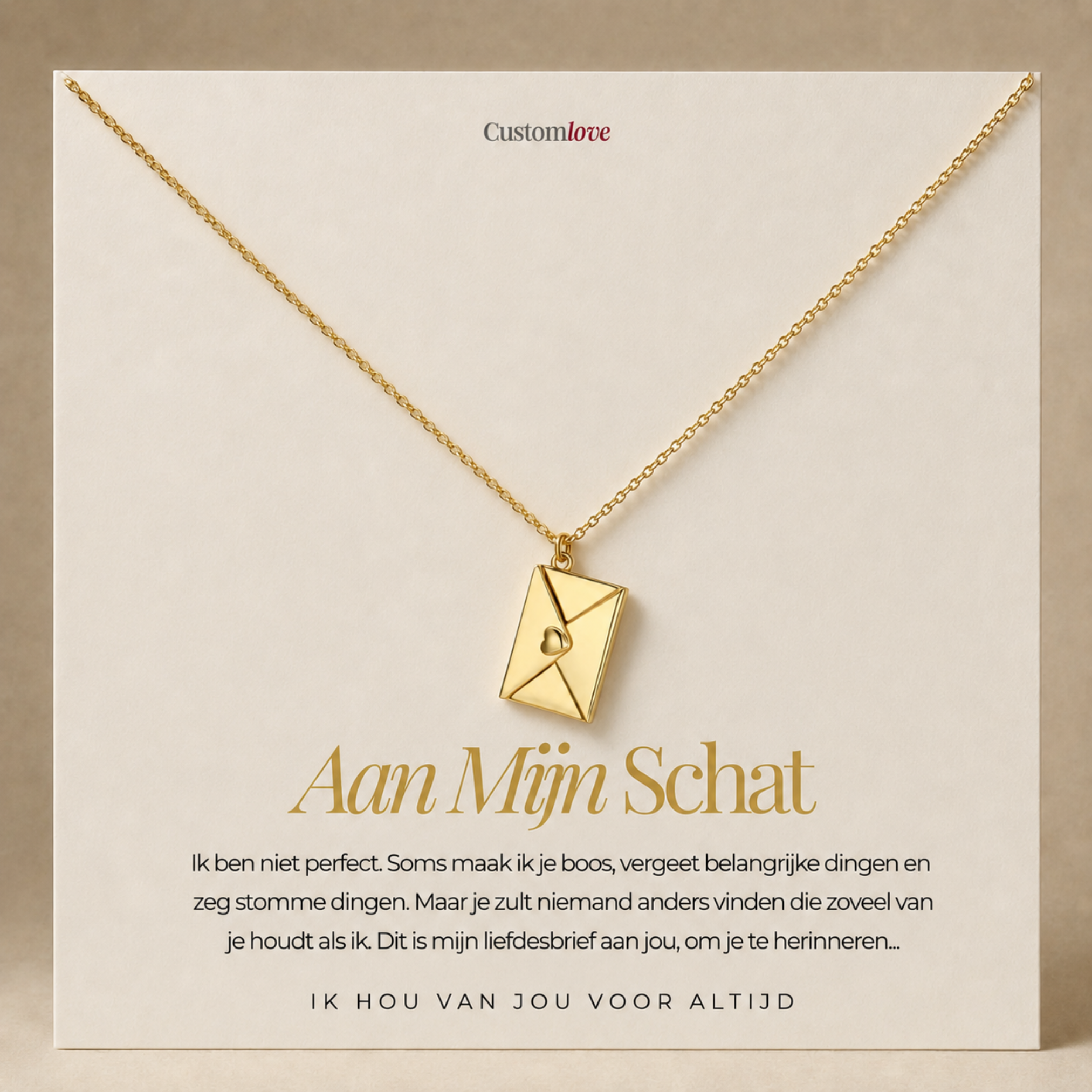 Aan Mijn Schat - Ketting Met Liefdesbrief