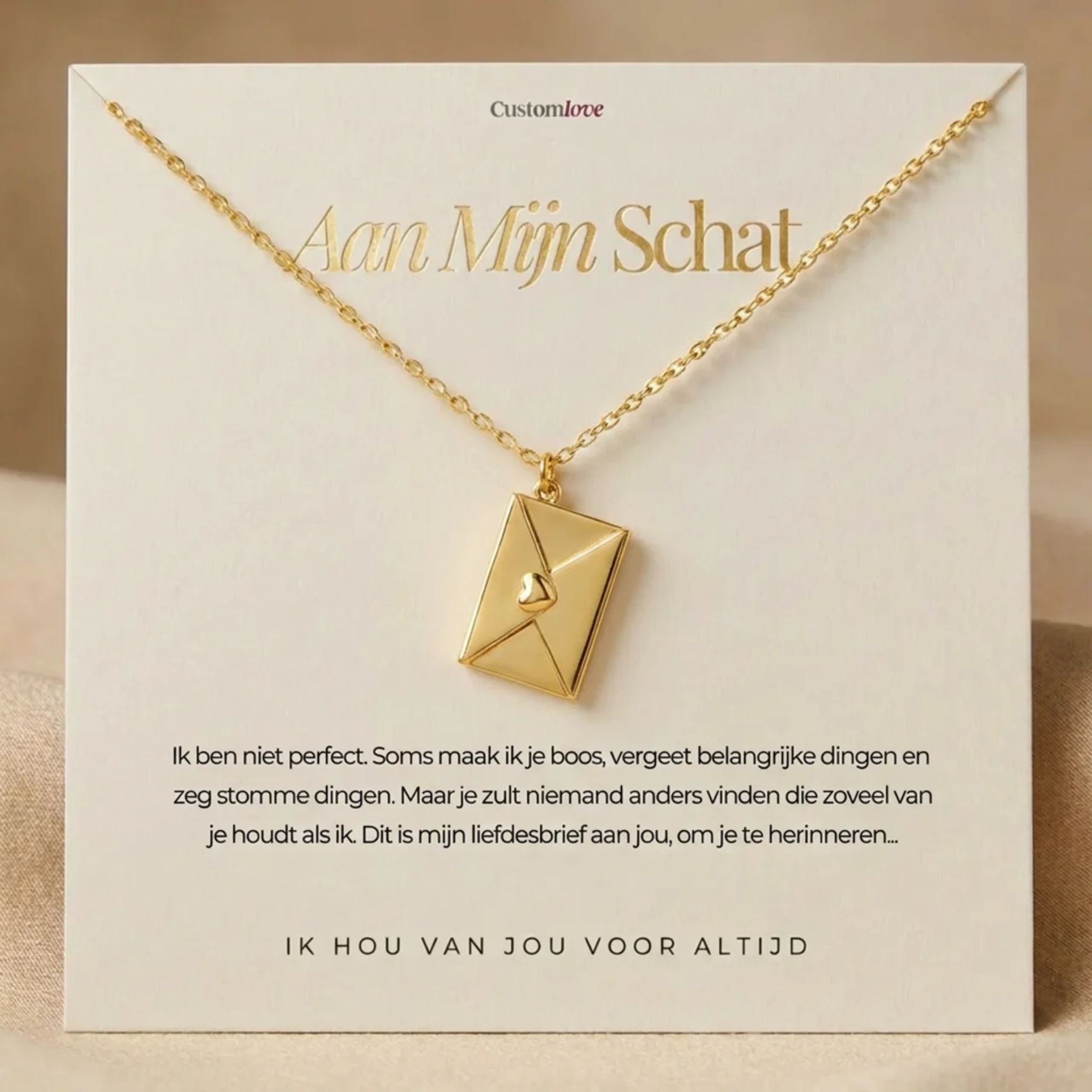 Aan Mijn Schat - Ketting Met Liefdesbrief