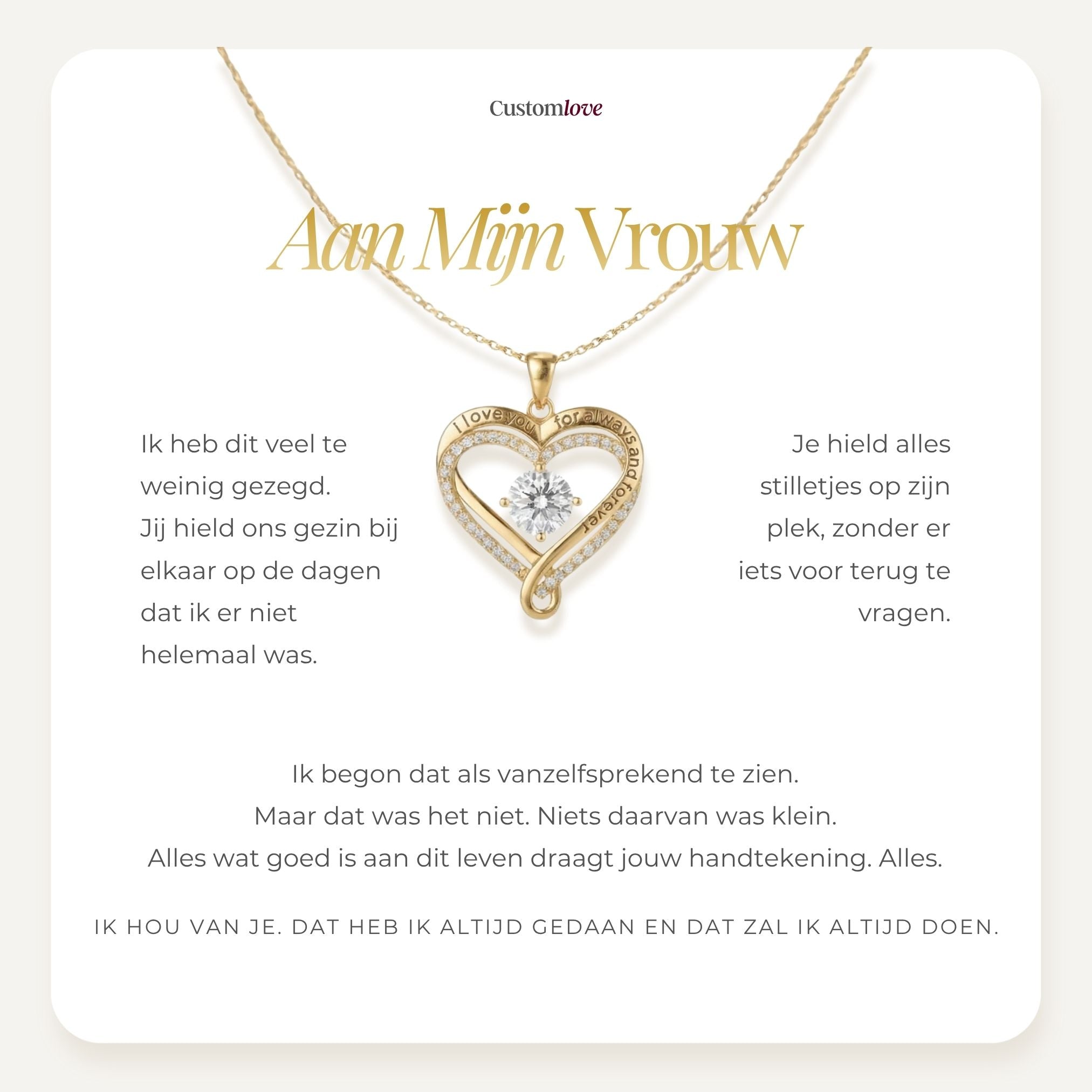 Aan Mijn Vrouw - Dubbele Hart Ketting