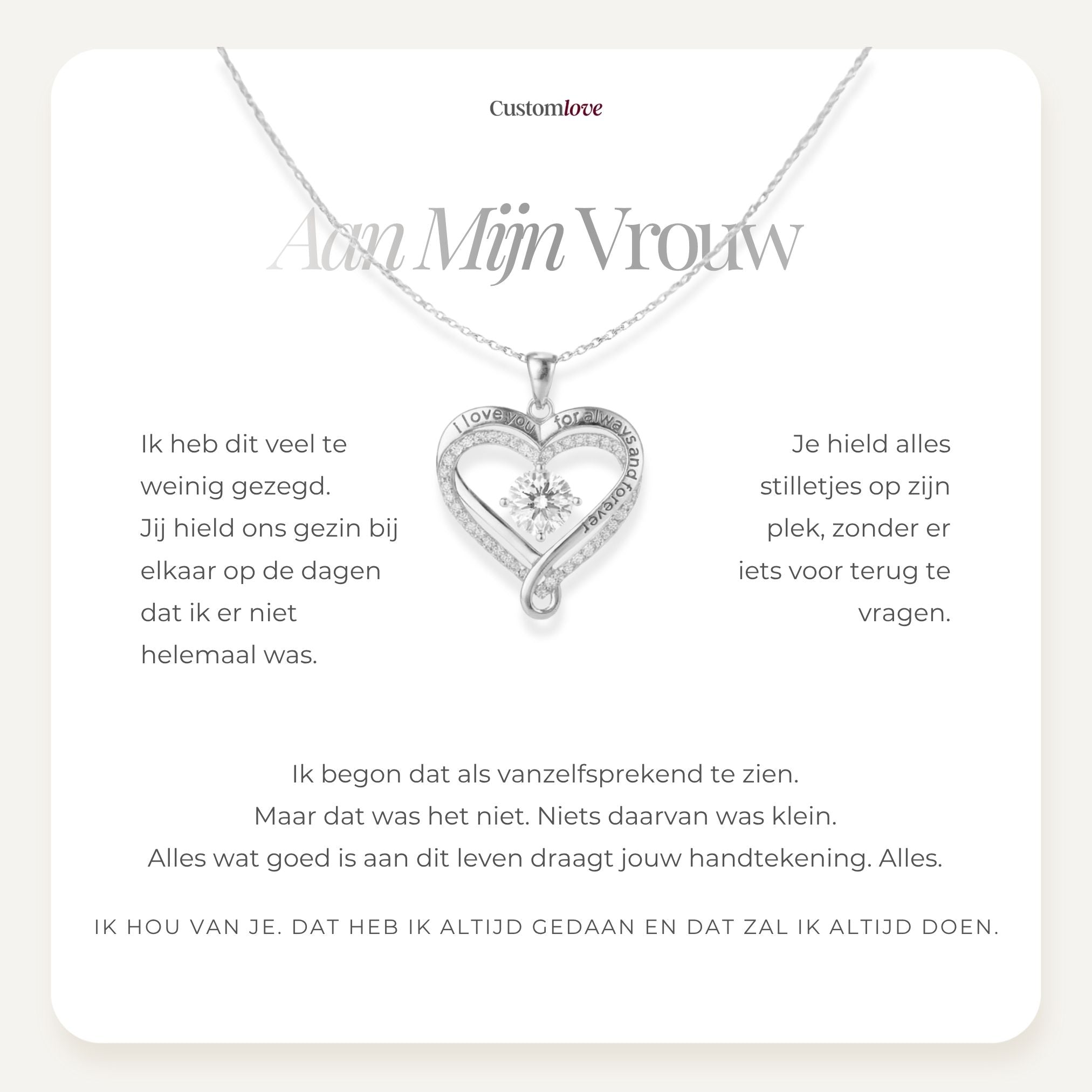 Aan Mijn Vrouw - Dubbele Hart Ketting