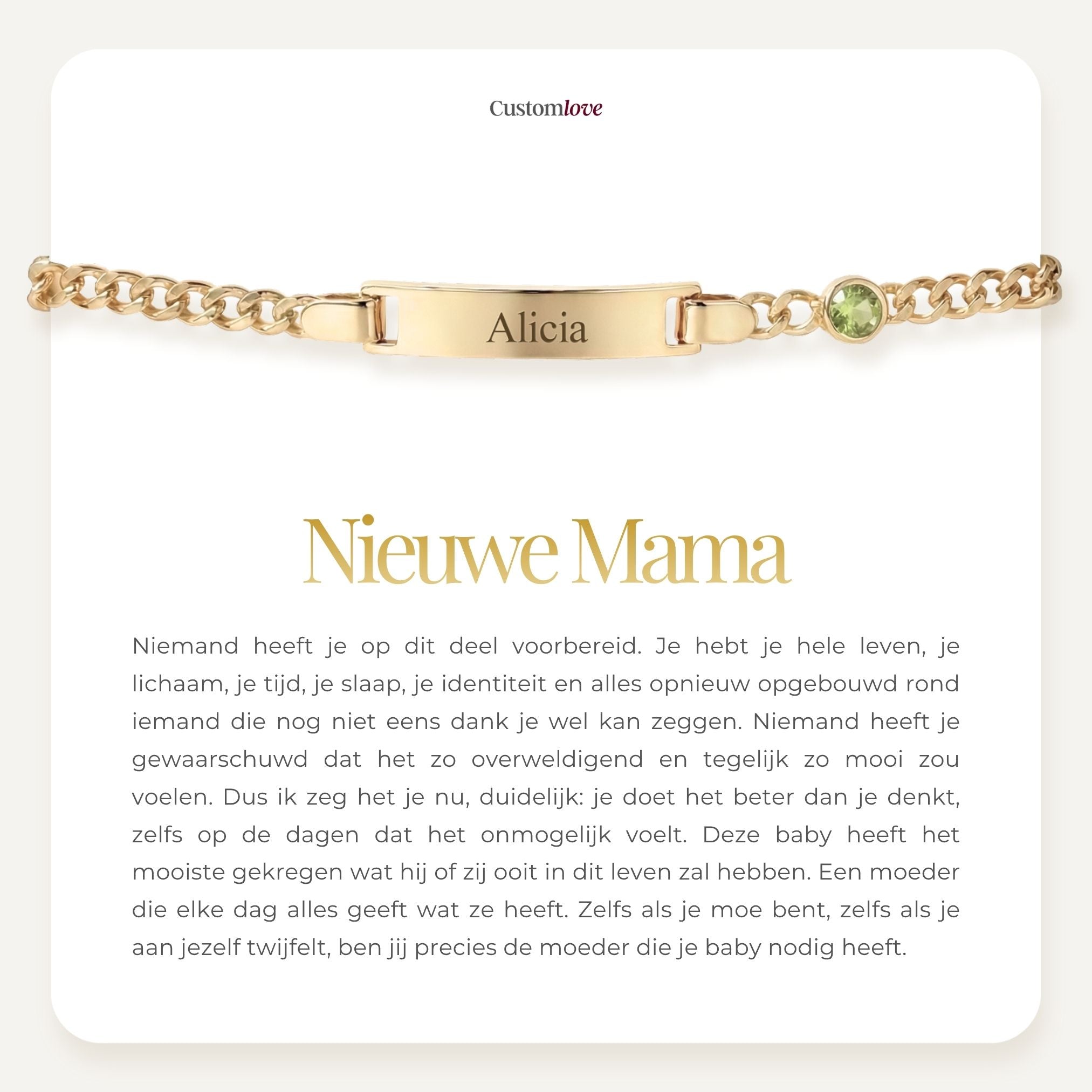 Nieuwe Mama Geboortesteen Armband