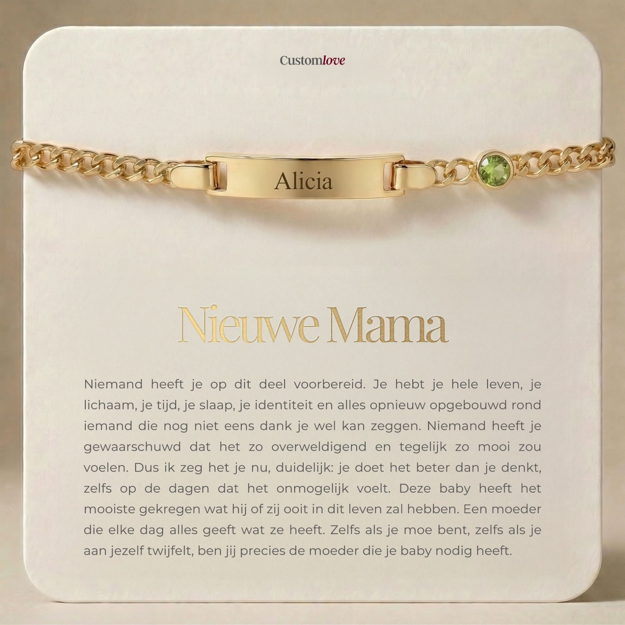 Nieuwe Mama Geboortesteen Armband
