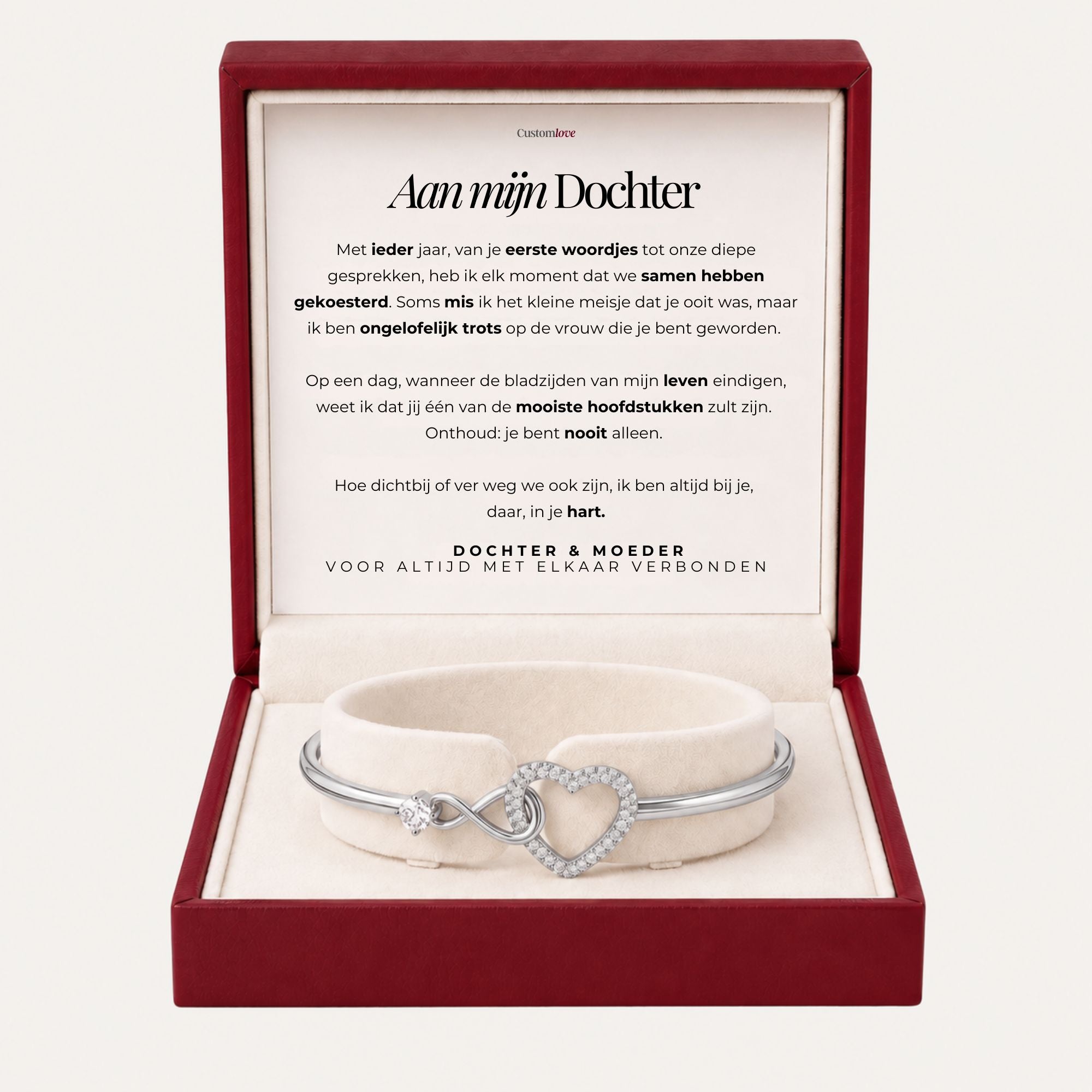 Aan Mijn Dochter - Infinity Heart-Armband