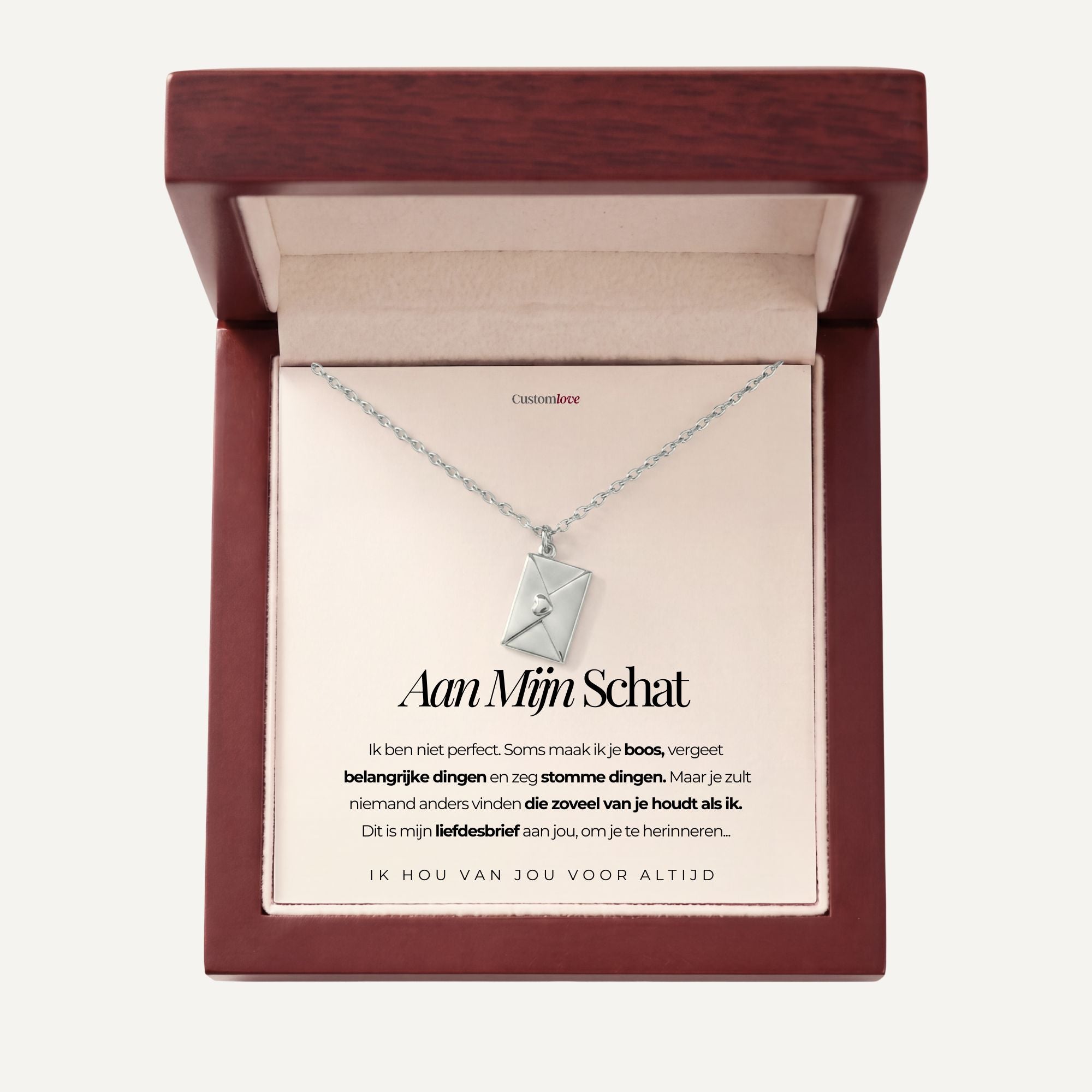 Aan Mijn Schat - Ketting Met Liefdesbrief