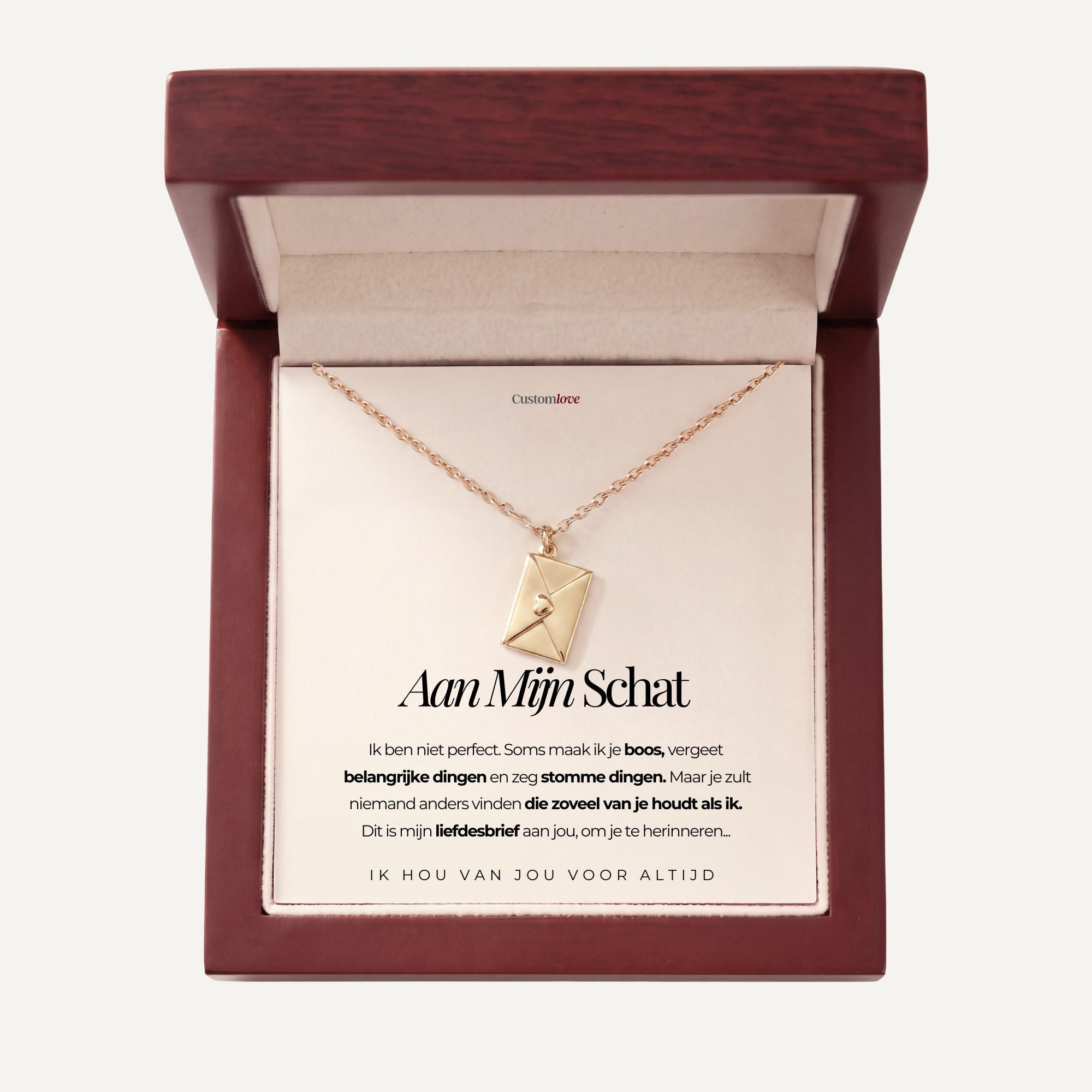 Aan Mijn Schat - Ketting Met Liefdesbrief