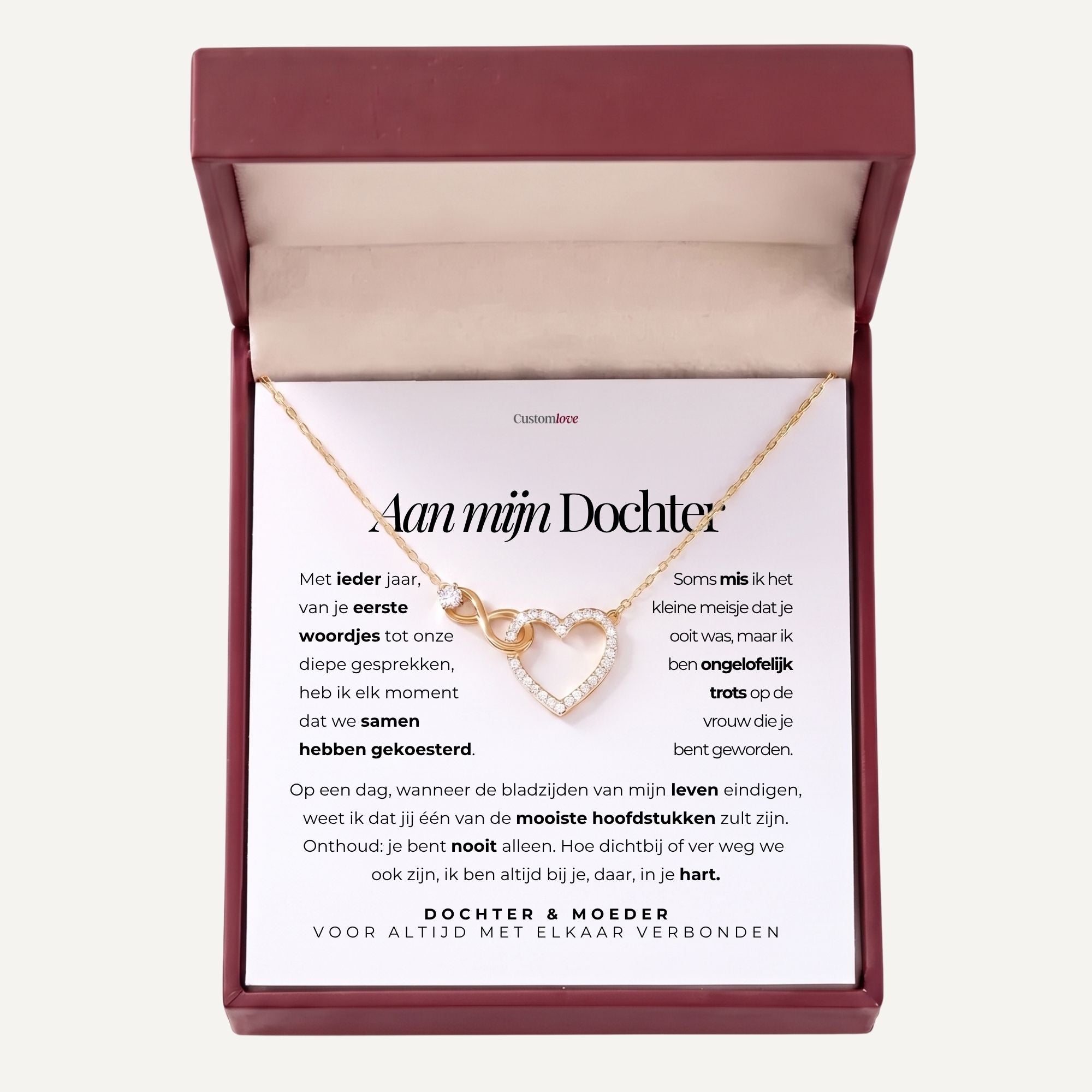 Moeder en Dochter – Infinity Hart Ketting – Hun Harten Als Eén