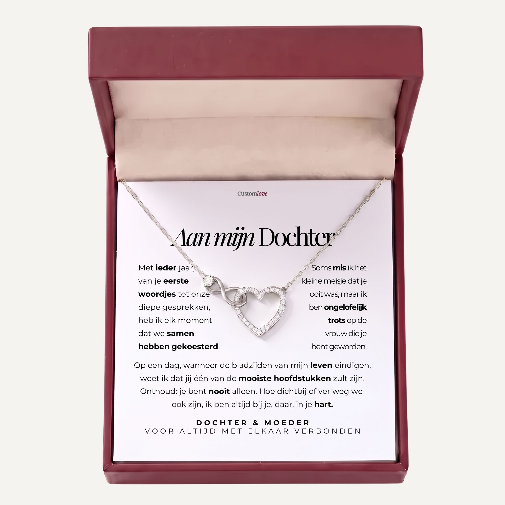 Moeder en Dochter – Infinity Hart Ketting – Hun Harten Als Eén