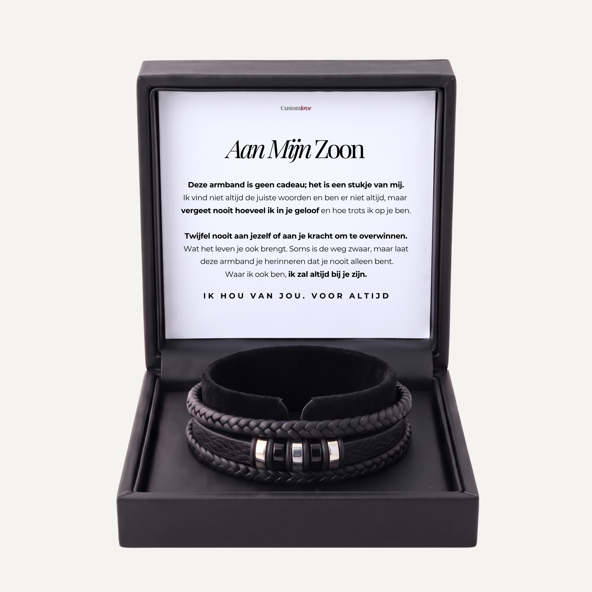 Aan Mijn Zoon - Je Loopt Nooit Alleen - Gevlochten Armband