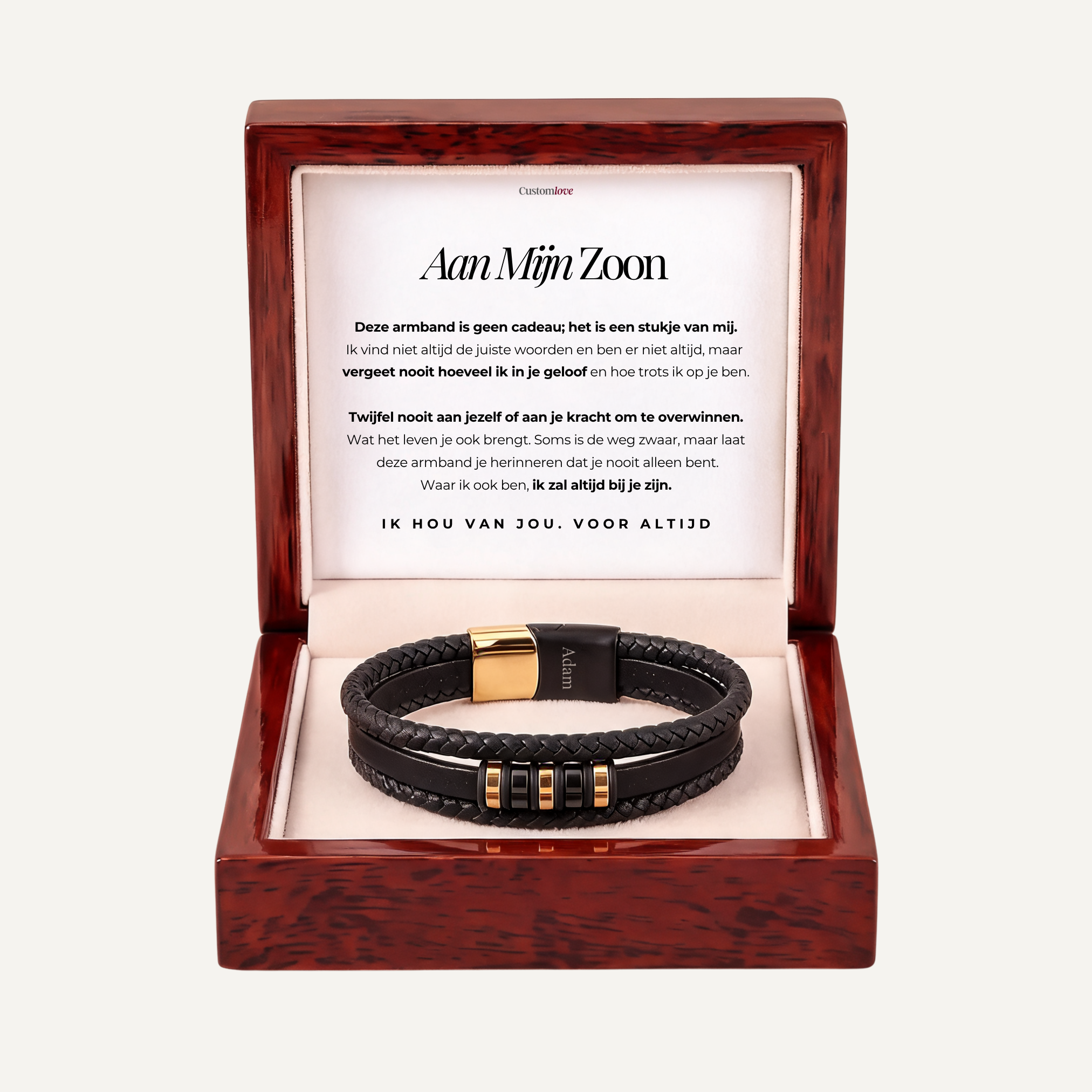 Aan Mijn Zoon - Je Loopt Nooit Alleen - Gevlochten Armband