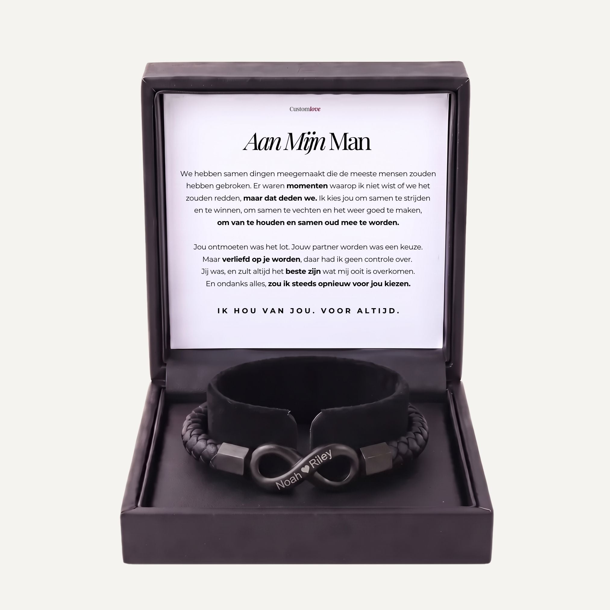 Aan Mijn Man – Ik Zou Elke Keer Opnieuw Voor Jou Kiezen – Gepersonaliseerde Infinity Armband