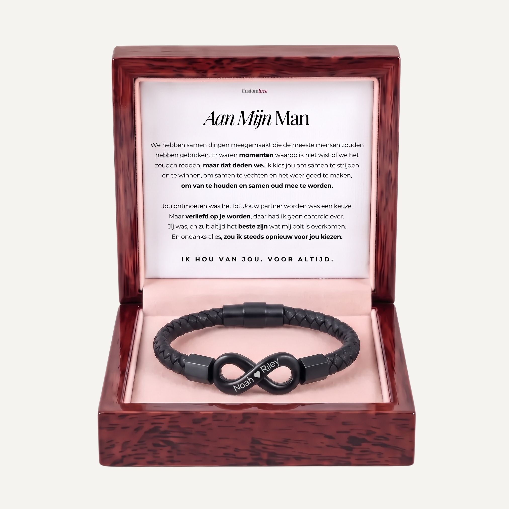 Aan Mijn Man – Ik Zou Elke Keer Opnieuw Voor Jou Kiezen – Gepersonaliseerde Infinity Armband