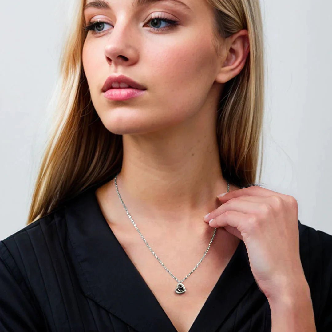 Eeuwige Rozenbox - Met Hart Fotoprojectie Ketting en Echte Roos