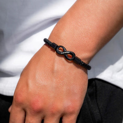Aan Mijn Man - Gepersonaliseerde Infinity Leren Armband
