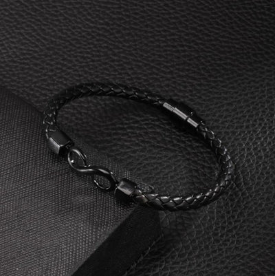 Aan Mijn Man - Gepersonaliseerde Infinity Leren Armband
