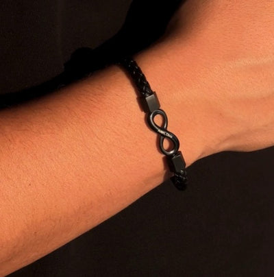Aan Mijn Man - Gepersonaliseerde Infinity Leren Armband