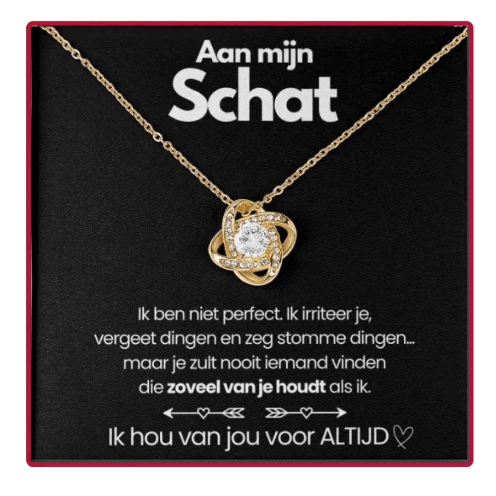 Eeuwige Rozenbox - Met Love Knot Ketting & Echte Roos