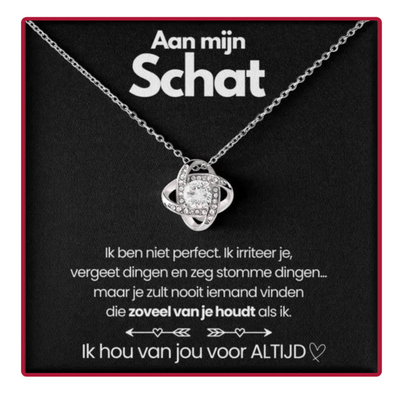 Eeuwige Rozenbox - Met Love Knot Ketting & Echte Roos