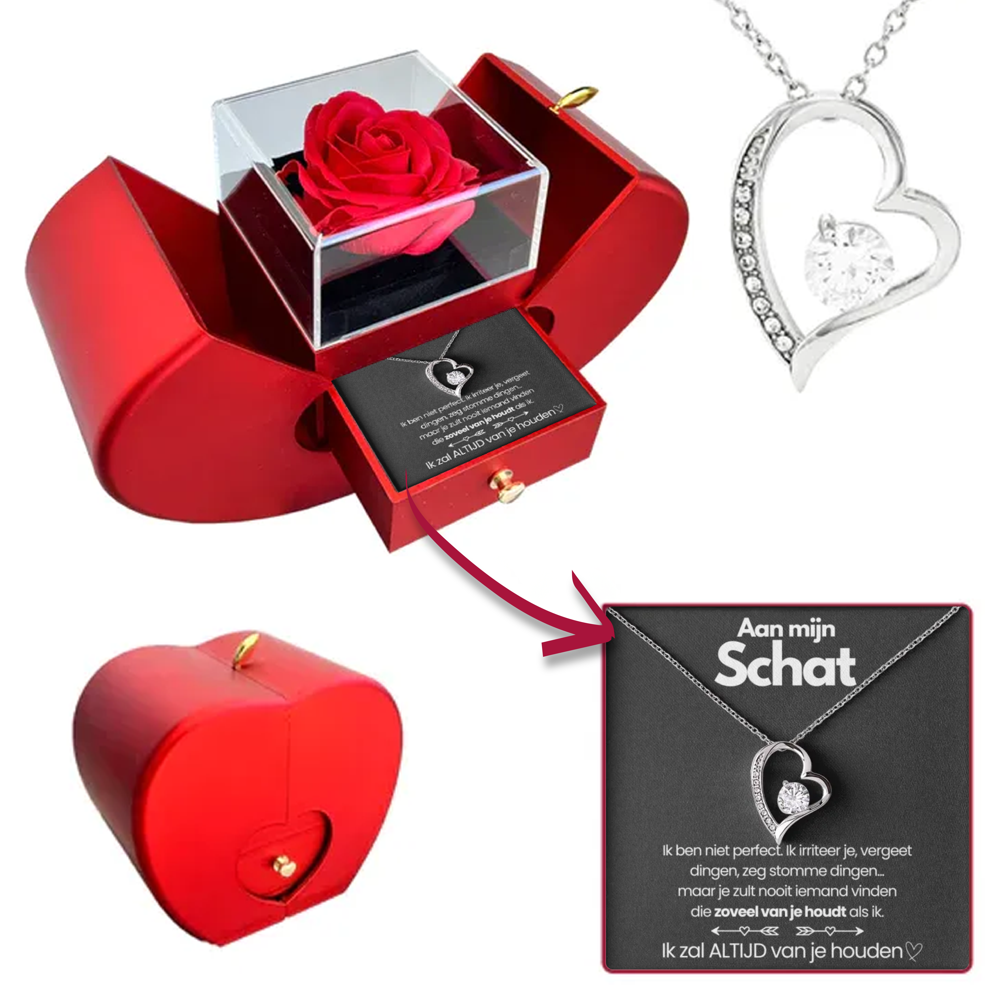 Aan Mijn Schat - Ik Zal Altijd Van Je Houden - Eeuwige Rozenbox - CustomLove.nl