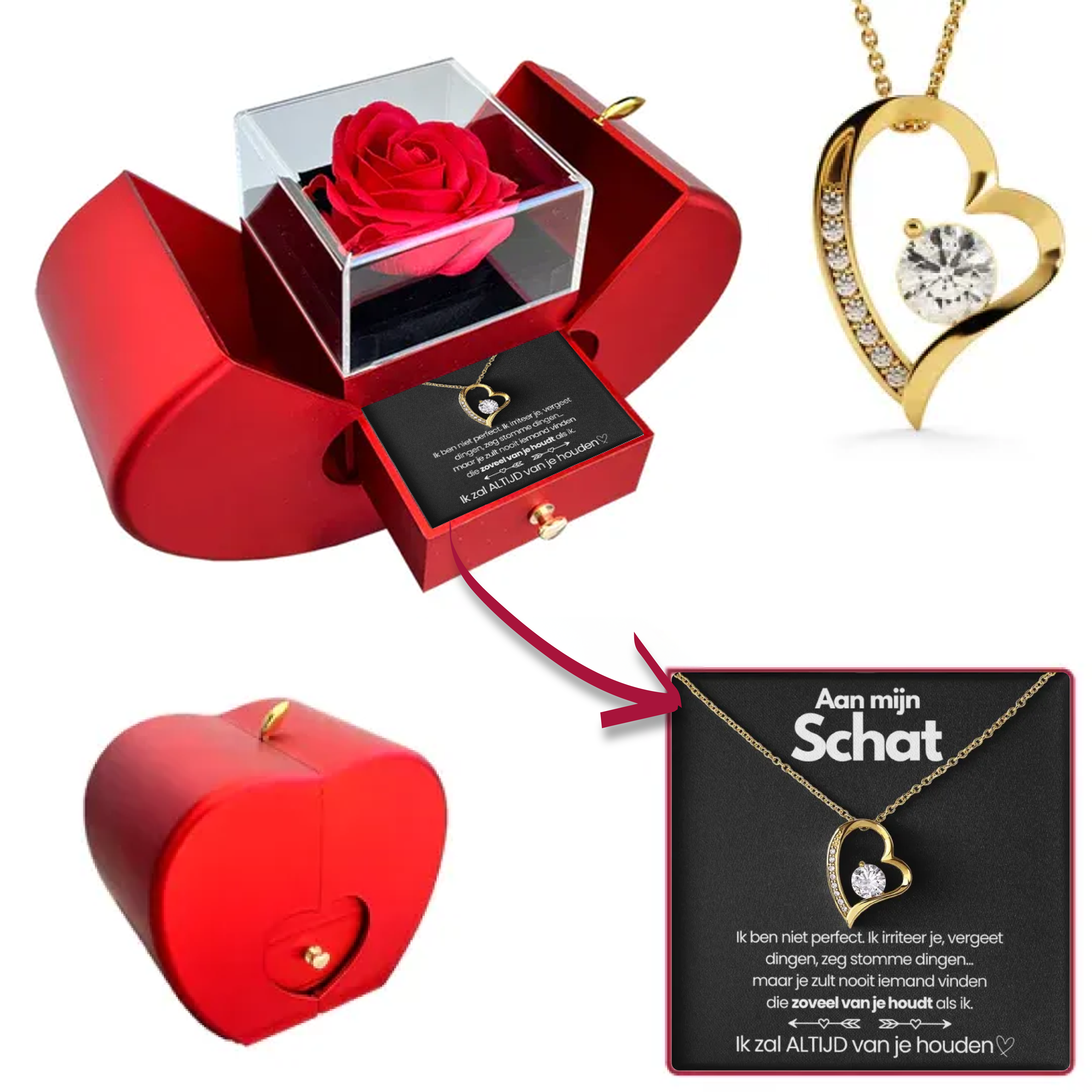 Aan Mijn Schat - Ik Zal Altijd Van Je Houden - Eeuwige Rozenbox - CustomLove.nl
