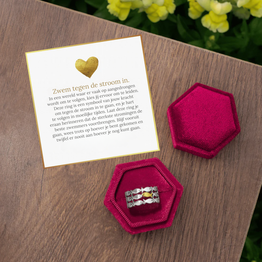 "Zwem Tegen De Stroom In" Ring