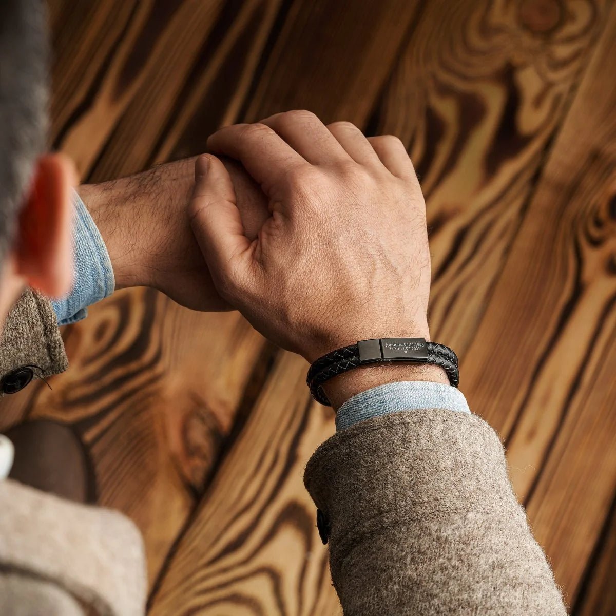 Aan Mijn Papa - Leren Armband Met Gegraveerde Zwarte Sluiting